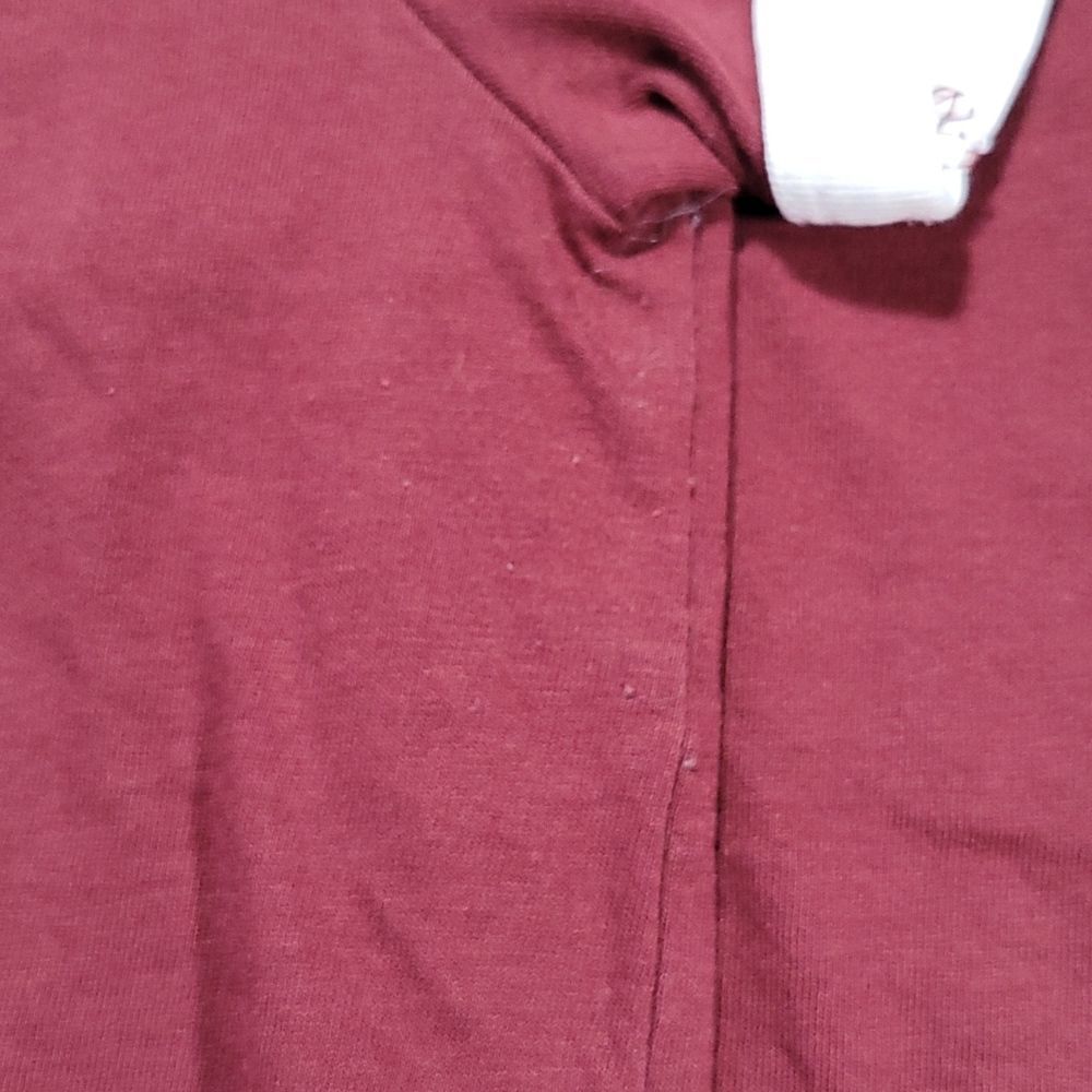 💜H&M Divided Maroon &White Cropped Short Sleeve Top Medium - Picture 9 of 9